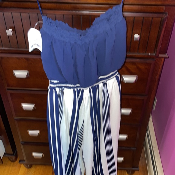 Navy Blue & White Jumpsuit NWT - Picture 2 of 5